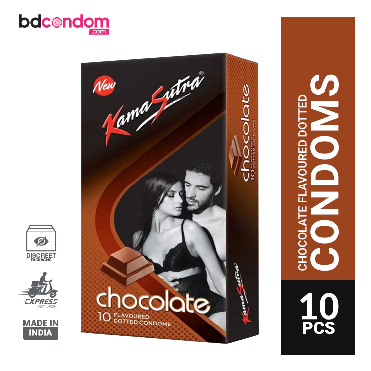 Kamasutra Chocolate Flavor Dotted Condom - 10Pcs Pack(India)